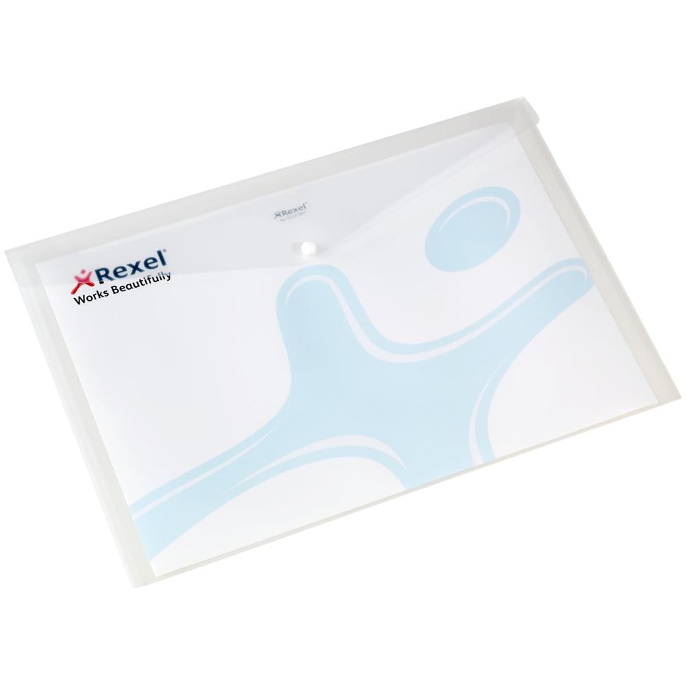 Busta con Bottone A3 - bianca 2x (5) , Traslucido, Bianco, Polipropilene (PP) , A3, Cina - Foto 1