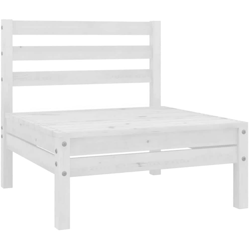Set Divani Da Giardino 11 Pz Bianco In Legno Massello Di Pino - Foto 3