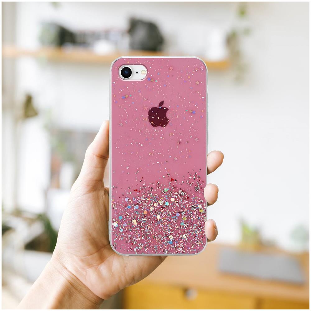 Cadorabo Custodia Compatibile Con Apple Iphone 7 / 7s / 8 / Se 2020 In Rosa Con Glitter - Coperchio Protettivo In Silicone Tpu Flessibile Con Glitter Scintillanti - Foto 8