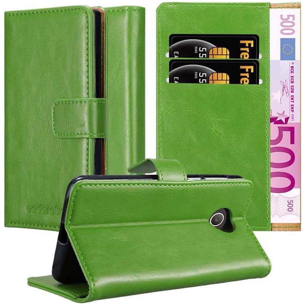 Custodia Compatibile Con Huawei Y330 In Verde Erbe - Coperchio Protettiva Con Chiusura Magnetica, Funzione Stand E Tasca Per Le Carte - Foto 1