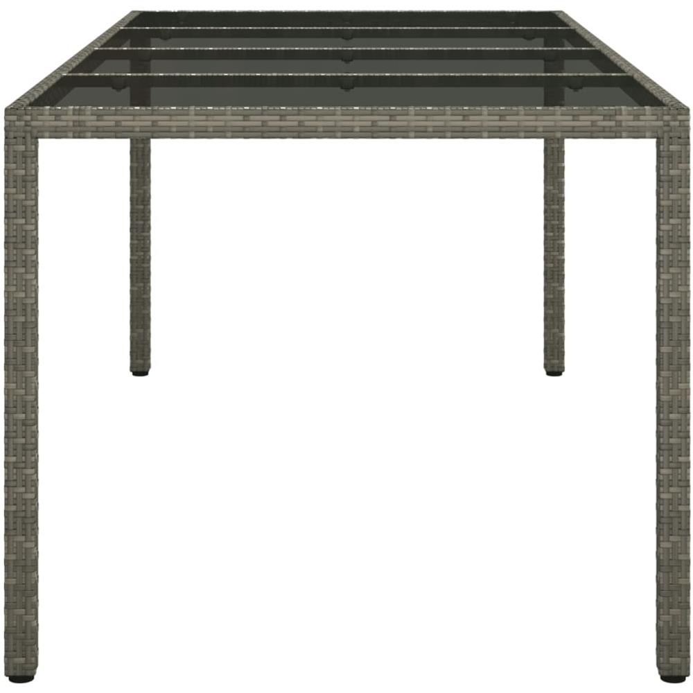 Tavolo Giardino Grigio 190x90x75 Cm Vetro Temperato Polyrattan - Foto 2