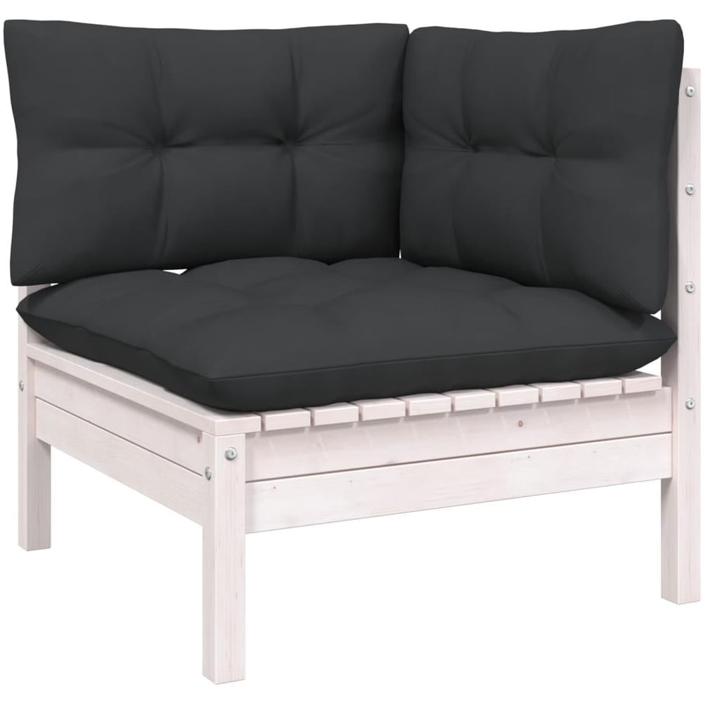 Set Divani Da Giardino 11 Pz Con Cuscini Bianchi Legno Di Pino - Foto 3