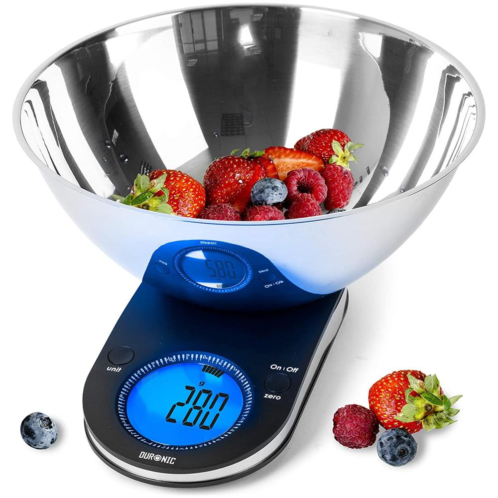 Ks5000 Bilancia Da Cucina Digitale | Bilancia Ad Alta Precisione | Portata 1g / 5 Kg | Ciotola Inox 3 Lt Inclusa | Display Retroilluminato E Funzione Tara | Ideale Per Cucina E Pasticceria - Foto 1