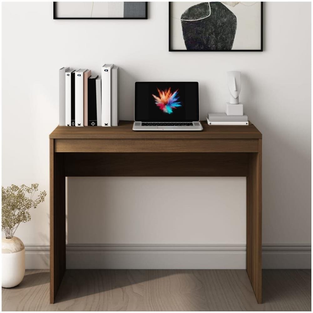 Scrivania Rovere Marrone 90x40x72 cm in Legno Multistrato - Foto 3