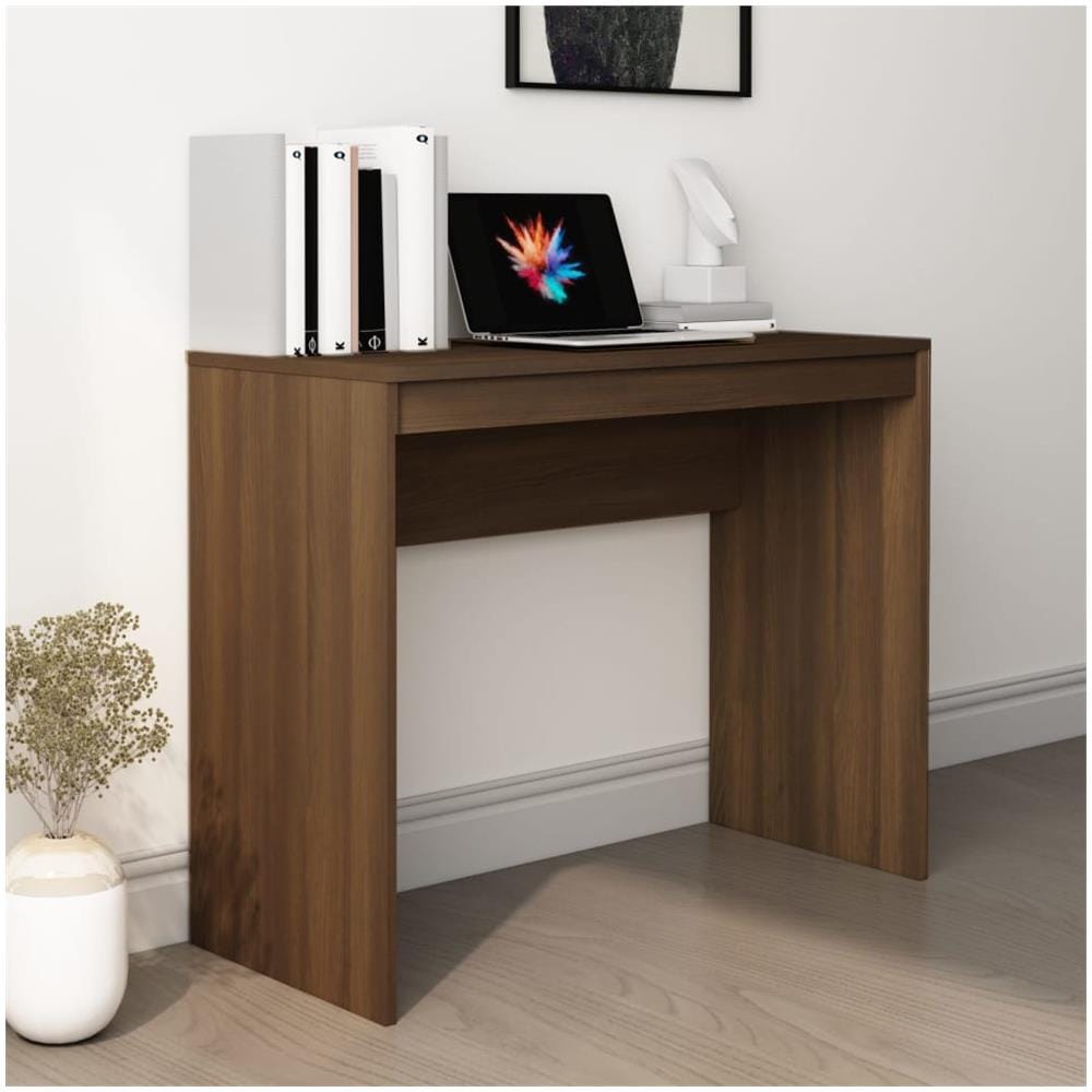 Scrivania Rovere Marrone 90x40x72 cm in Legno Multistrato - Foto 1