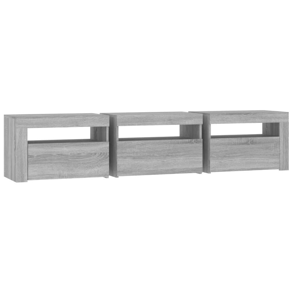 Mobile Porta Tv Con Luci Led Grigio Sonoma 180x35x40 Cm - Foto 8