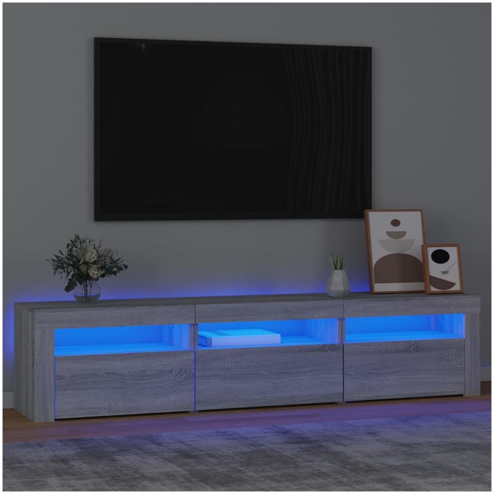 Mobile Porta Tv Con Luci Led Grigio Sonoma 180x35x40 Cm - Foto 1