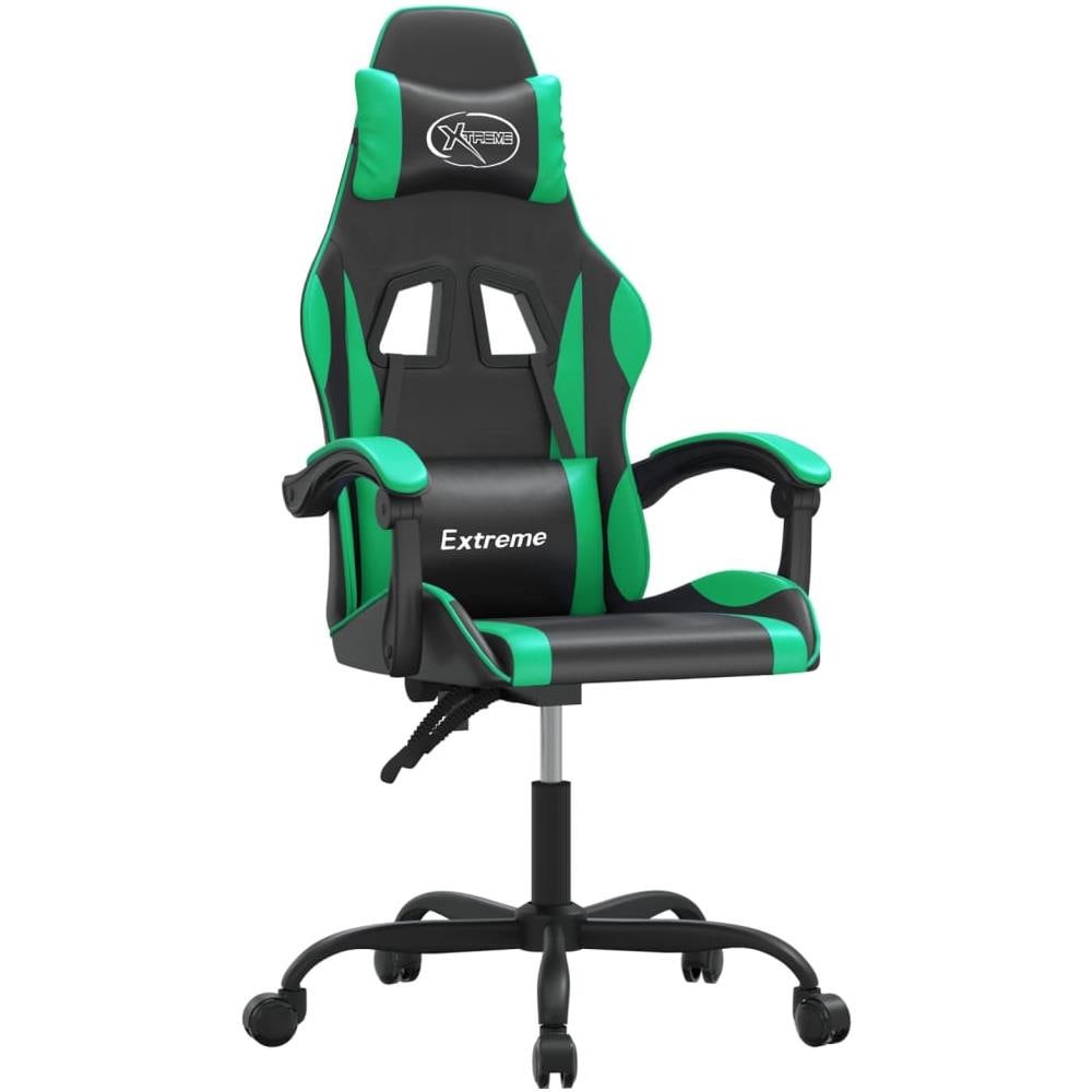Sedia Da Gaming Nera E Verde In Similpelle - Foto 1