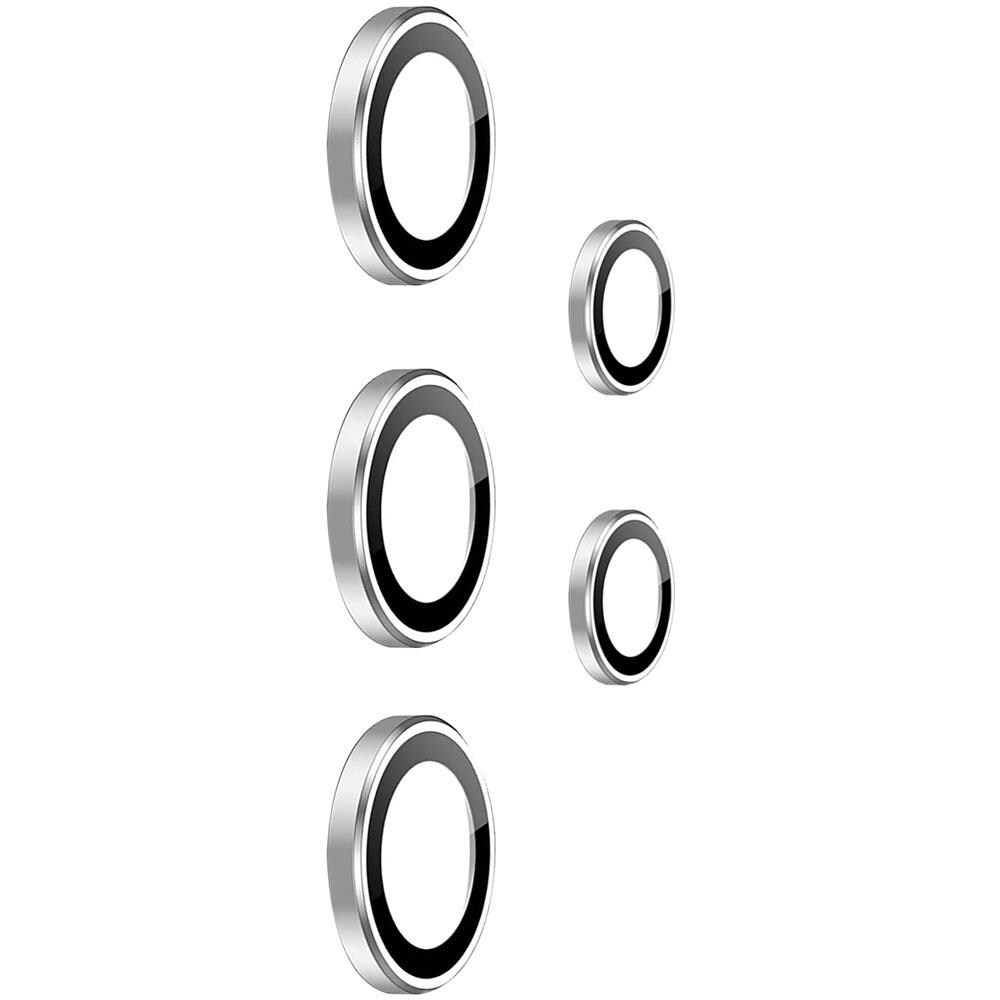 Vetro Temperato Per Fotocamera Per Samsung S23 Ultra Antigraffio Bordo Argento - Foto 1