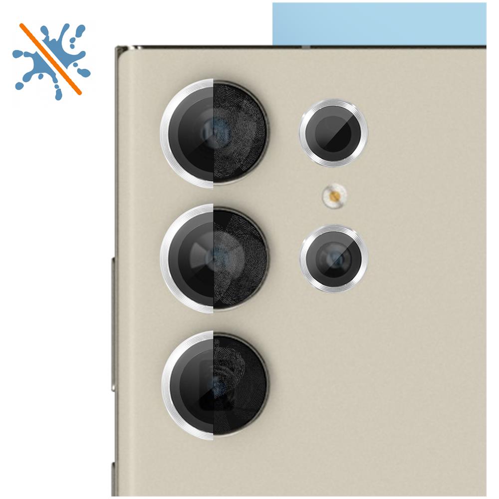 Vetro Temperato Per Fotocamera Per Samsung S23 Ultra Antigraffio Bordo Argento - Foto 2