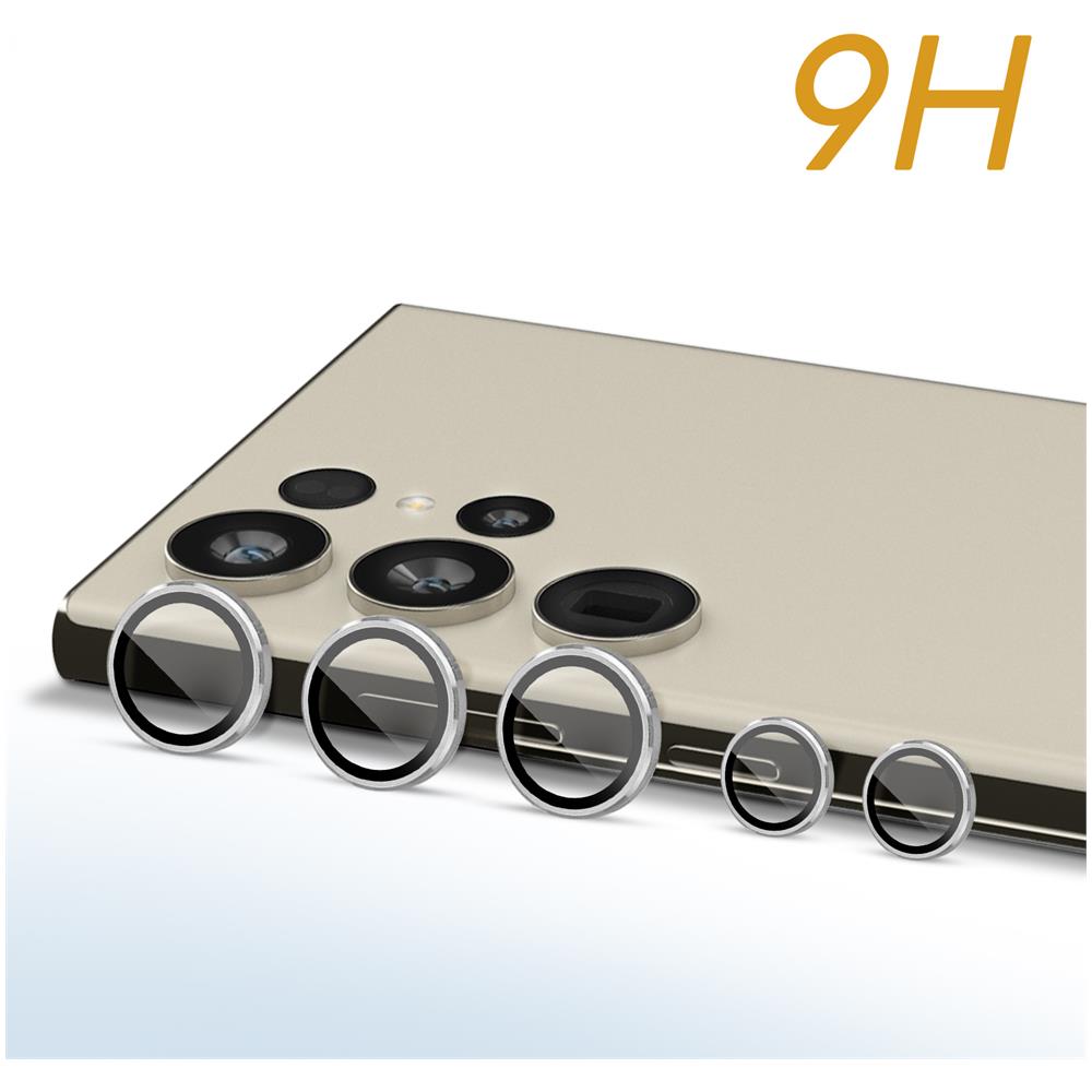Vetro Temperato Per Fotocamera Per Samsung S23 Ultra Antigraffio Bordo Argento - Foto 5