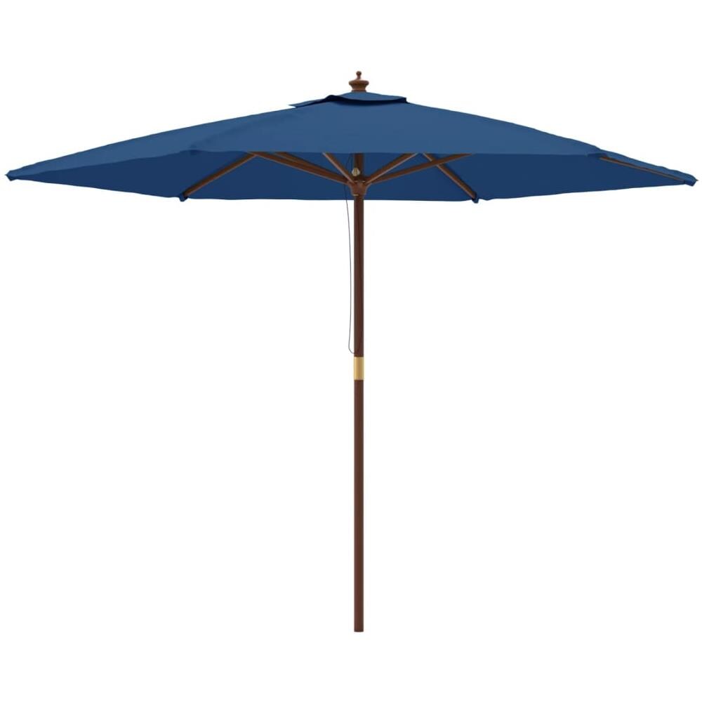 Ombrellone Da Giardino Con Palo In Legno Azzurro 299x240 Cm - Foto 2