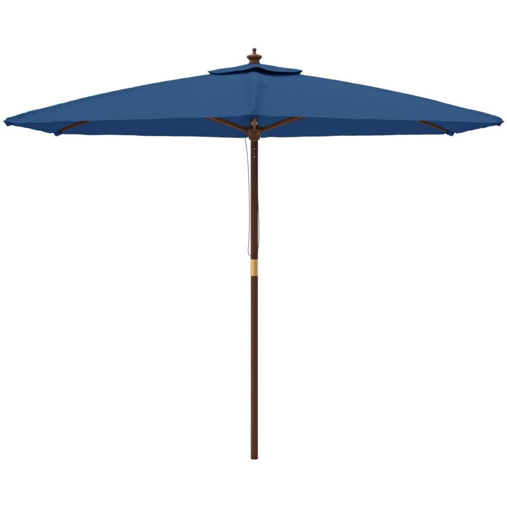 Ombrellone Da Giardino Con Palo In Legno Azzurro 299x240 Cm - Foto 3
