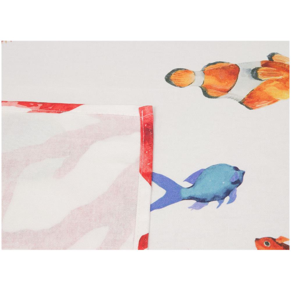 Tovaglia Copritavolo Cucina In 100% Cotone Stampa Digitale Disegno Oceano 140x240 Rosso - Foto 5