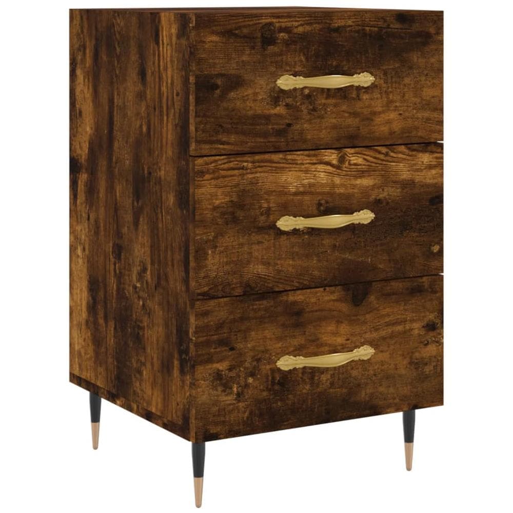 Comodino Rovere Fumo 40x40x66 Cm In Legno Multistrato - Foto 2