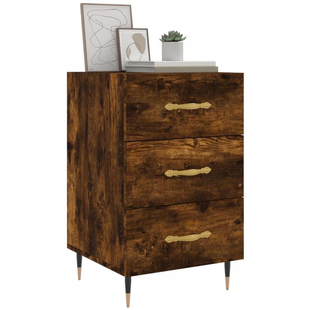 Comodino Rovere Fumo 40x40x66 Cm In Legno Multistrato - Foto 3