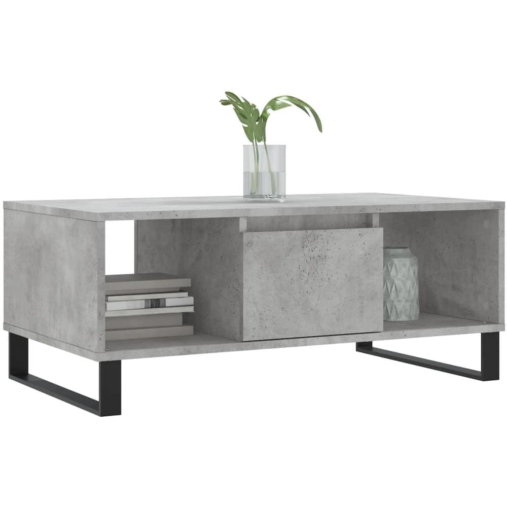 Tavolino Salotto Grigio Cemento 90x50x36,5 Cm Legno Multistrato - Foto 3