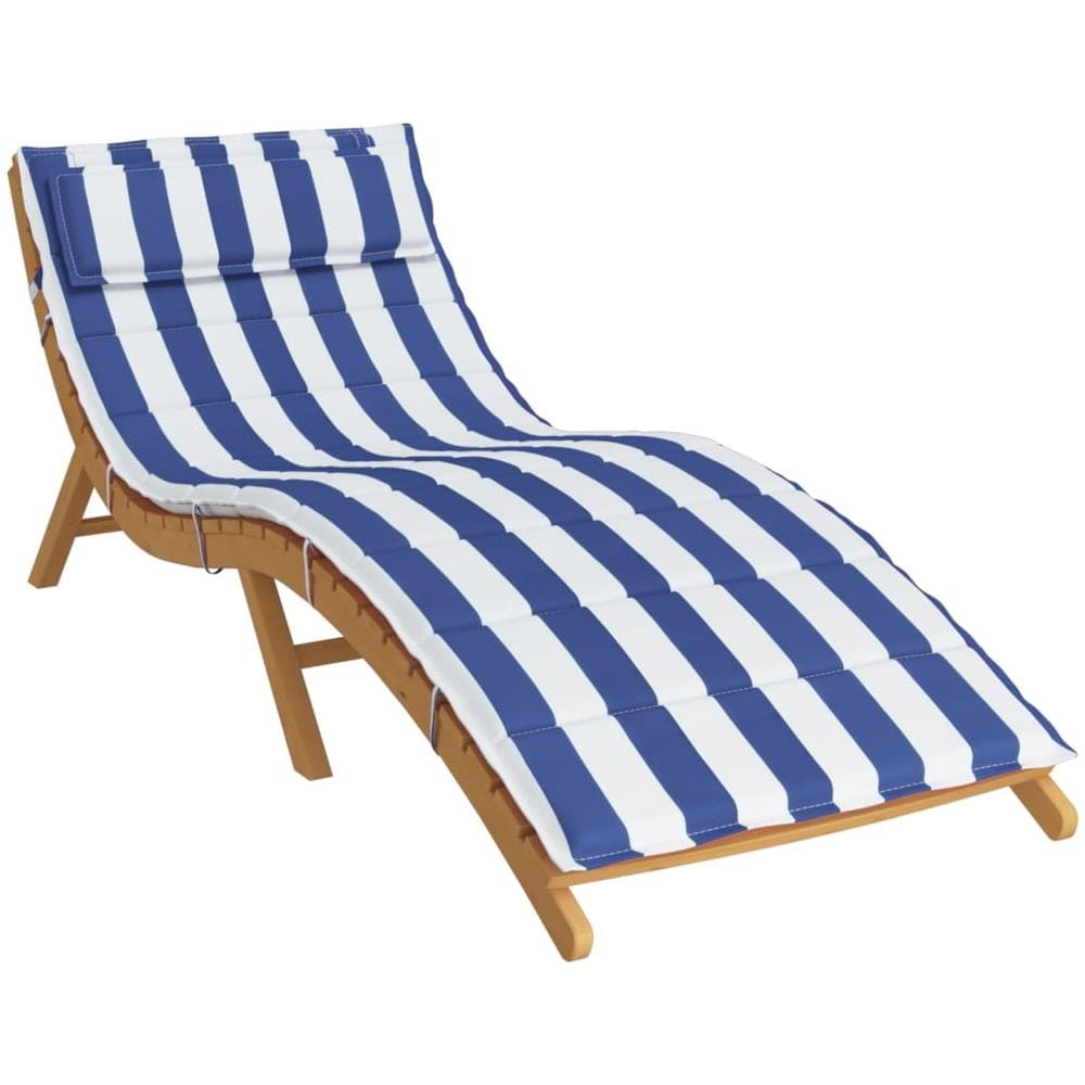 Cuscino Per Lettino Righe Bianche E Blu 180x60x3 Tessuto Oxford - Foto 3