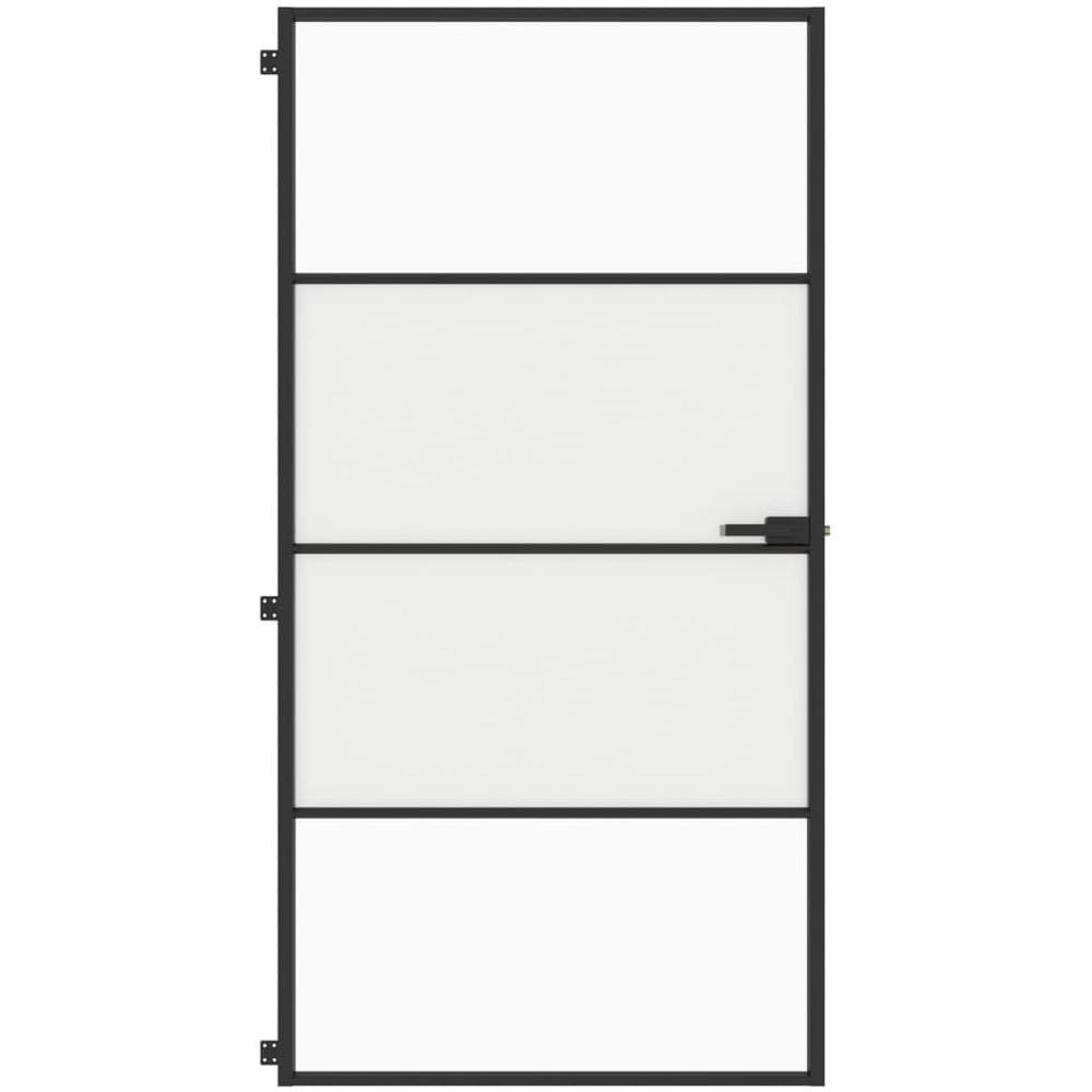 Porta Interni Sottile Nera 102,5x201,5vetro Temperato Alluminio - Foto 3