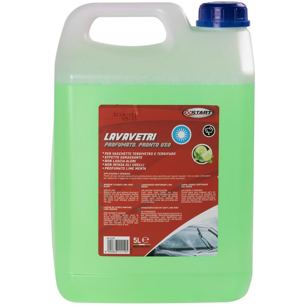 Lavavetri Profumato Lime Menta - Capienza 5 Litri - Per Vaschette Tergivetro E Tergifaro - Effetto Sgrassante - Foto 1