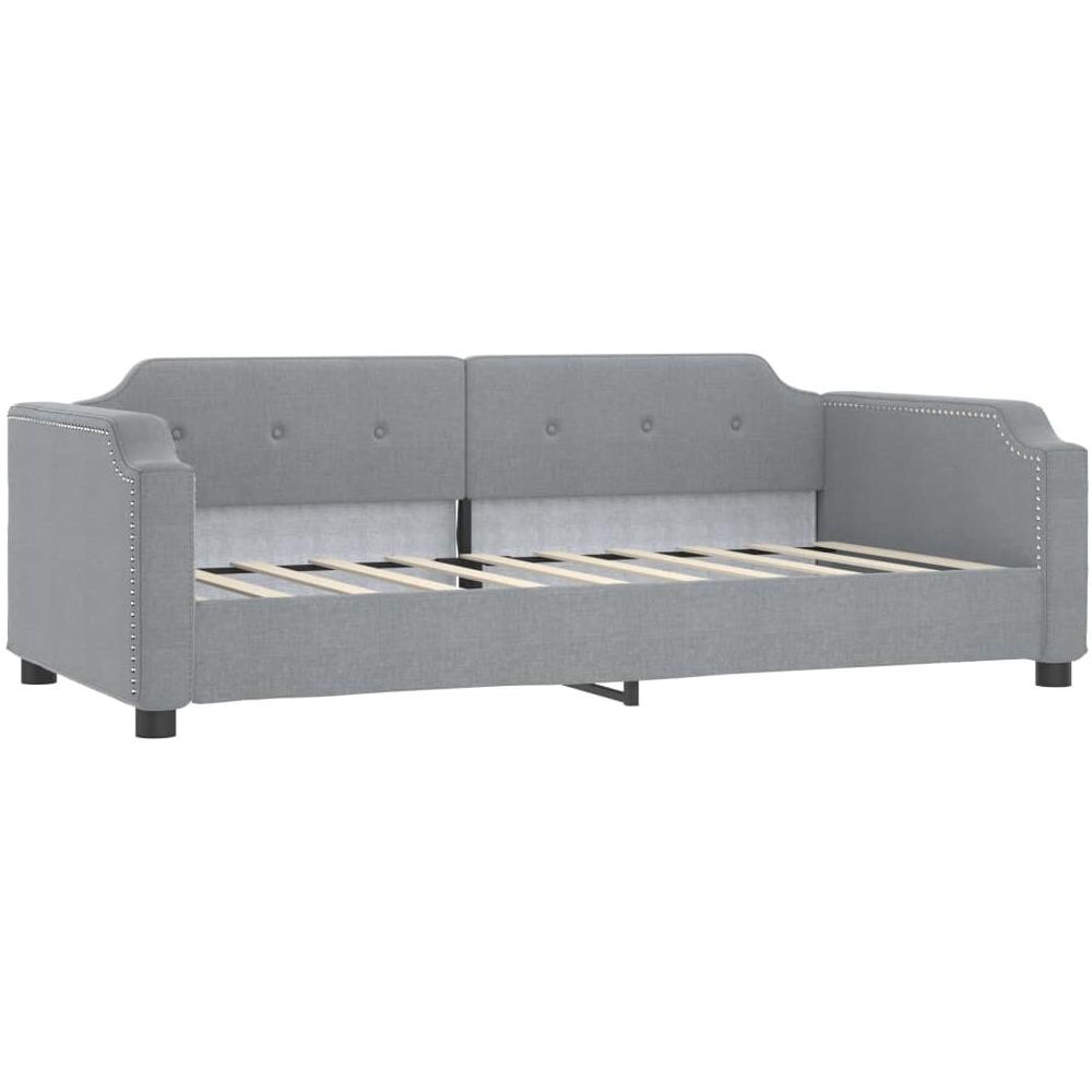 Letto Da Giorno Grigio Chiaro 90x190 Cm In Tessuto - Foto 1