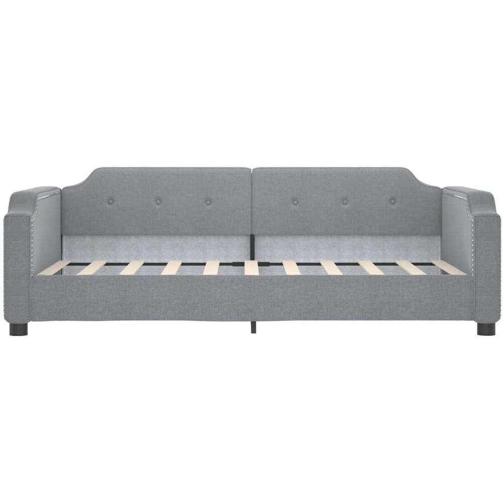 Letto Da Giorno Grigio Chiaro 90x190 Cm In Tessuto - Foto 2