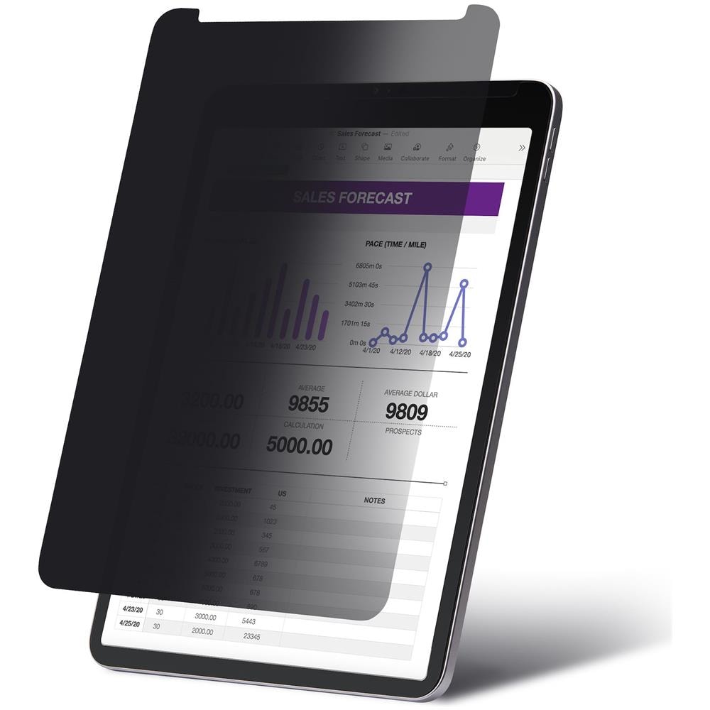Filtro privacy per iPad Pro da 12,9", 3ª generazione e successive, orizzontale /verticale, abilitato al Touch, visione a + /- 30 gradi, blocca fino al 51% di luce blu, Opaco - Foto 1