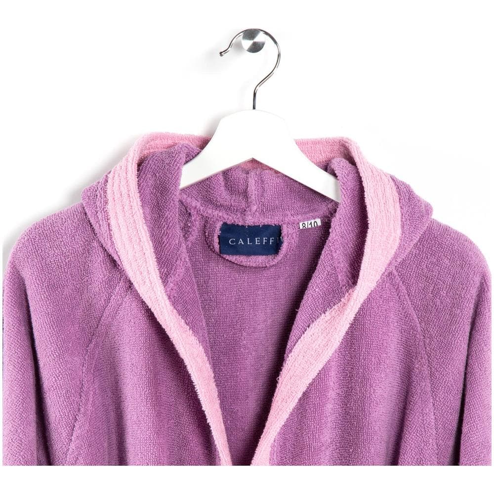 Accappatoio Con Cappuccio Spugnissima Young In Cotone Colore Viola Misura 68 Anni - Foto 1