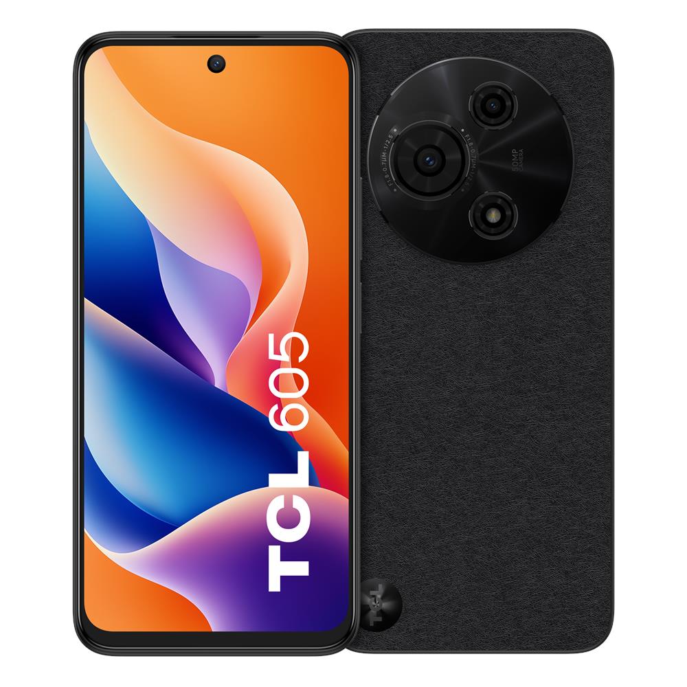 605 4G 128GB 4GB Ram Display 6.67"HD+ Main Camera 50MP Dual nanoSim USB Type C Android 15 MediaTek G81 5200mAh Black - Foto 1