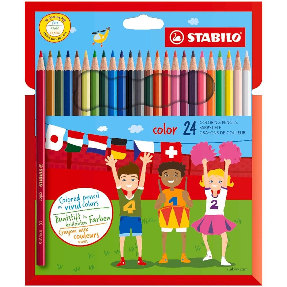 color - Matita colorata - Astuccio da 24 (20 base + 4 fluo) - Colori assortiti - Foto 1