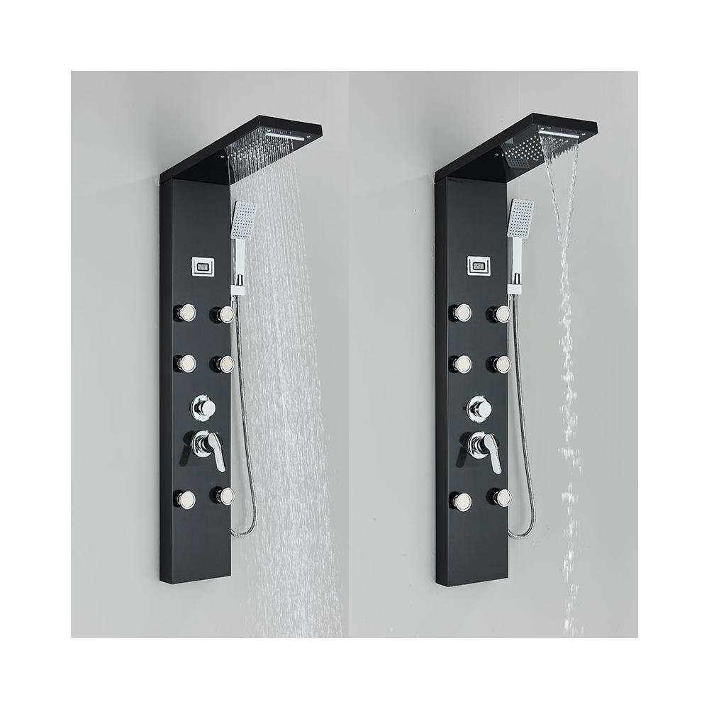 Pannello doccia Blackswan, modello M8016 nero con display digitale e funzioni SPA, dimensioni 114 cm - Foto 4