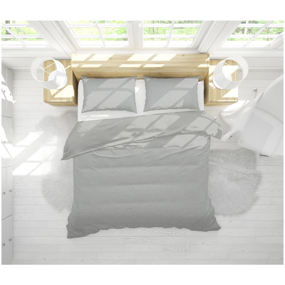Set di biancheria da letto in microfibra 160x200, color cenere - Morbidezza vellutata - Design elegante - Adatto a chi soffre di allergie - Foto 2