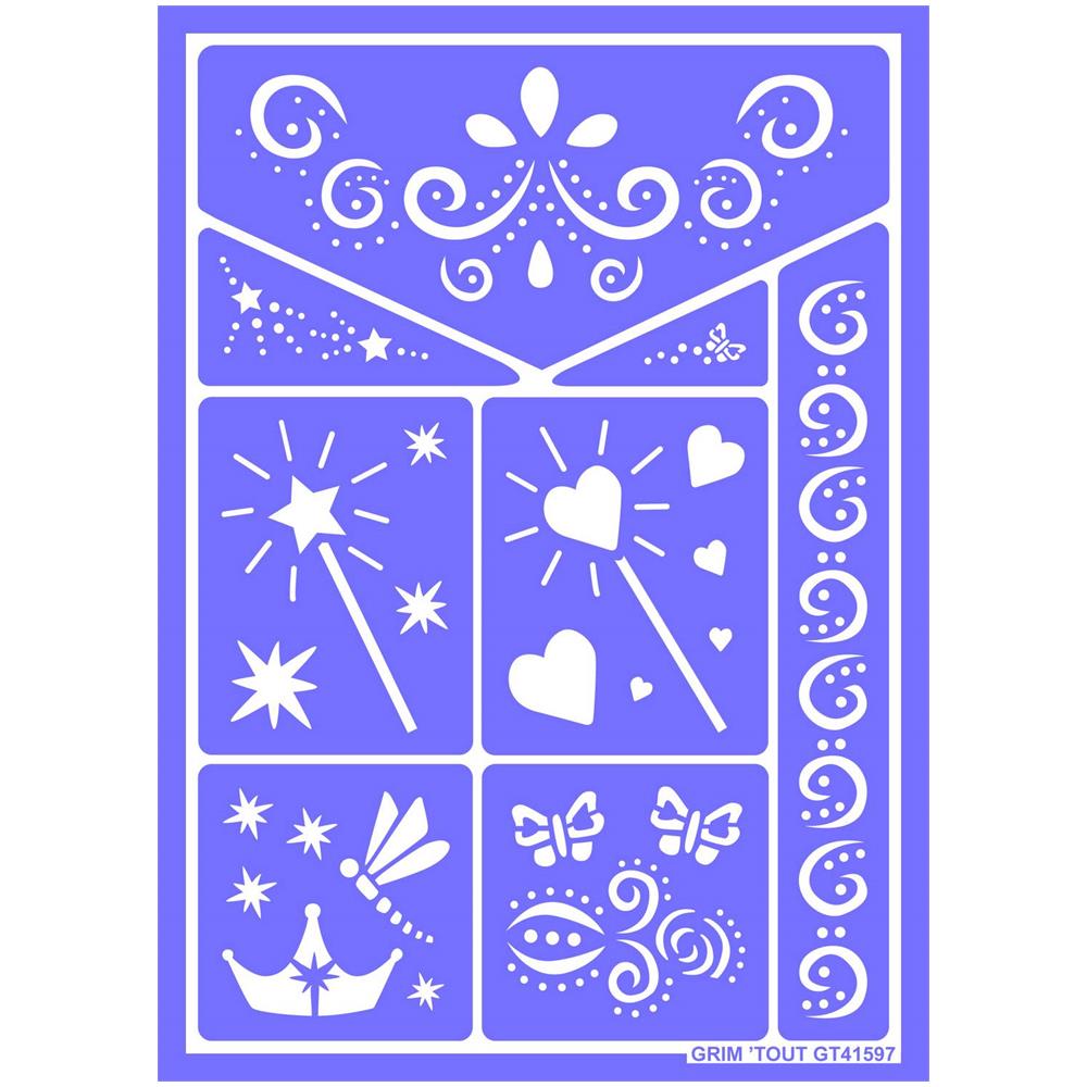 Stencil Per Trucco A Tema Fate E Principesse Grim Tout Taglia Unica - Foto 1