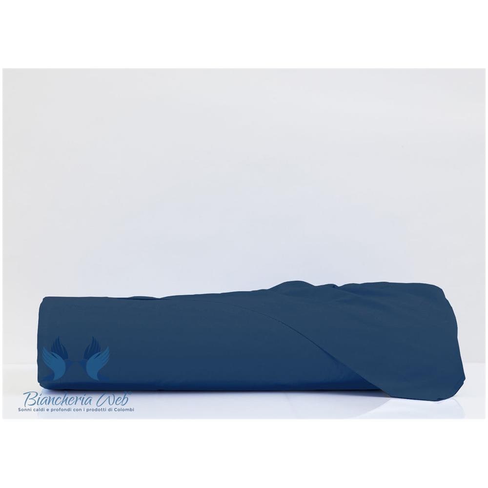 Lenzuola Cordonetto In 100% Cotone In Tinta Unita Singolo Blu Notte - Foto 1