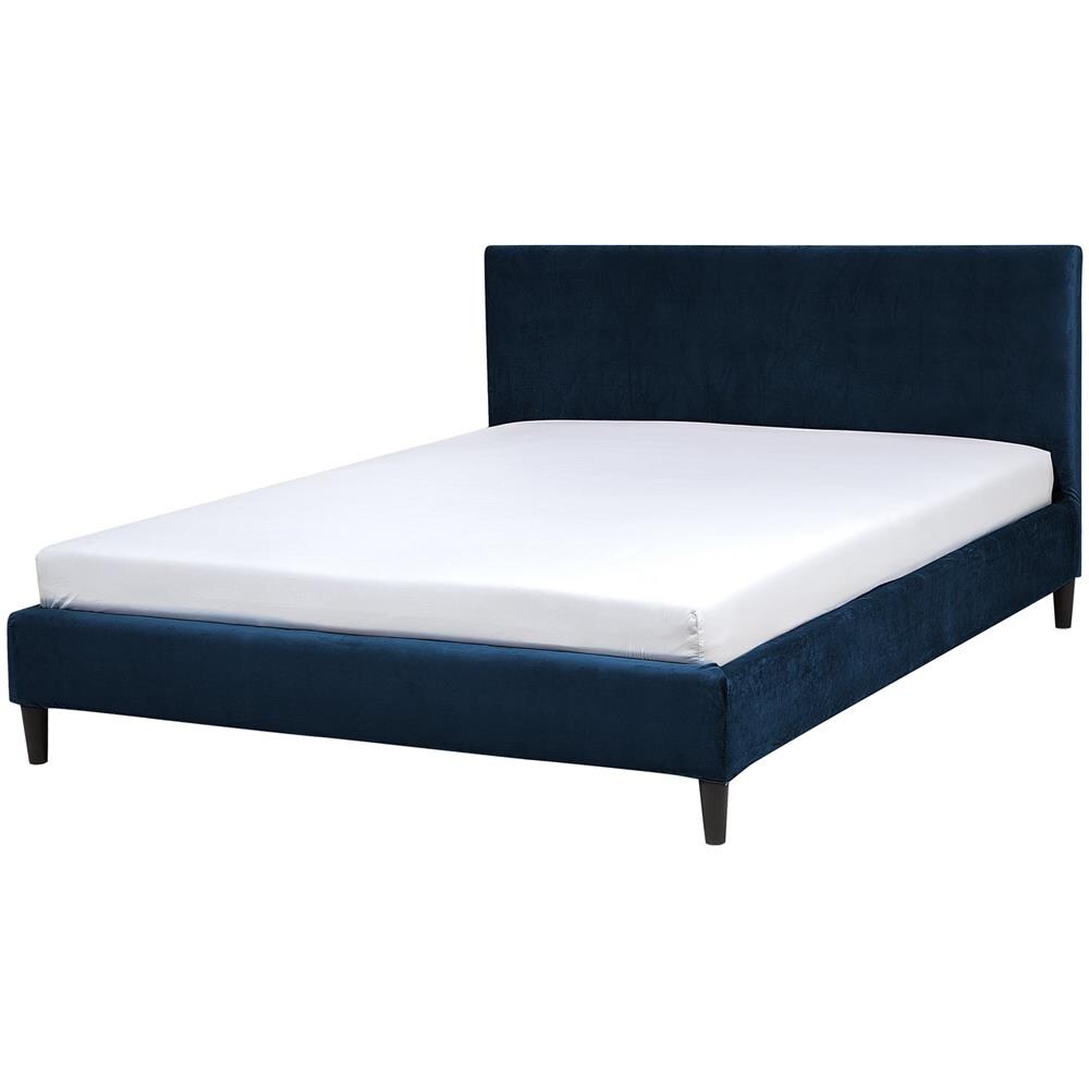 Letto Sfoderabile In Velluto Blu Scuro 160 X 200 Cm Fitou - Foto 1