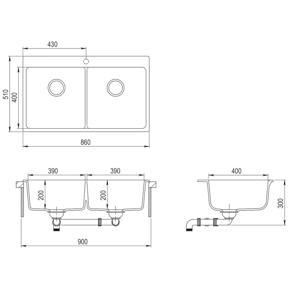 Lavello Da Cucina In Granito Vasca Doppia Beige - Foto 7