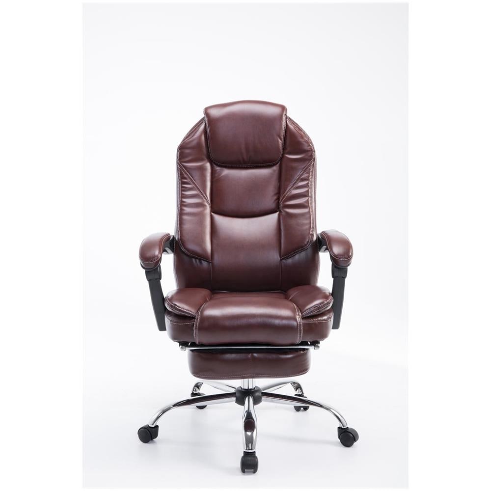 Poltrona Presidenziale Relax Castle in Similpelle- Sedia Ergonomica Imbottita con Poggiapiedi Estraibile I Poltrona Pc Regolabile e Reclinabile, Carico Max 130kg Bordeaux - Foto 2