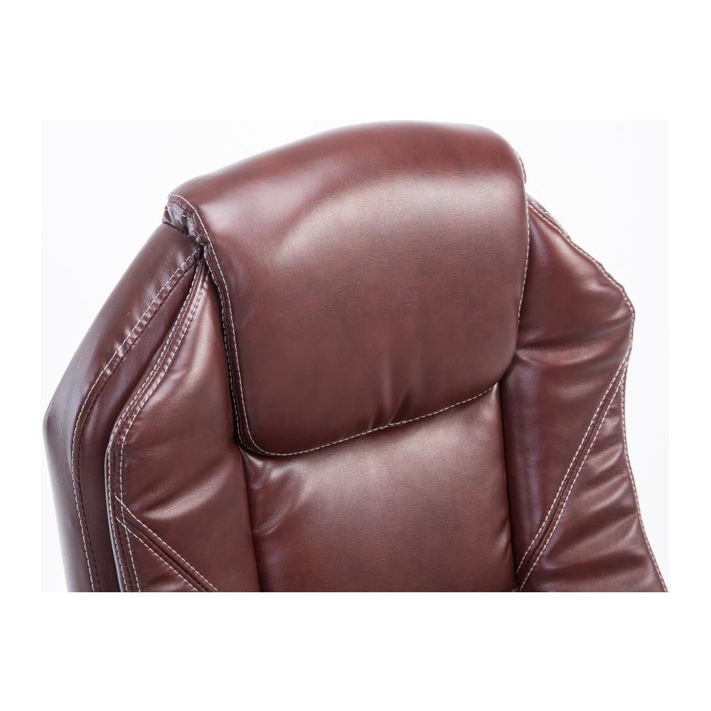 Poltrona Presidenziale Relax Castle in Similpelle- Sedia Ergonomica Imbottita con Poggiapiedi Estraibile I Poltrona Pc Regolabile e Reclinabile, Carico Max 130kg Bordeaux - Foto 5