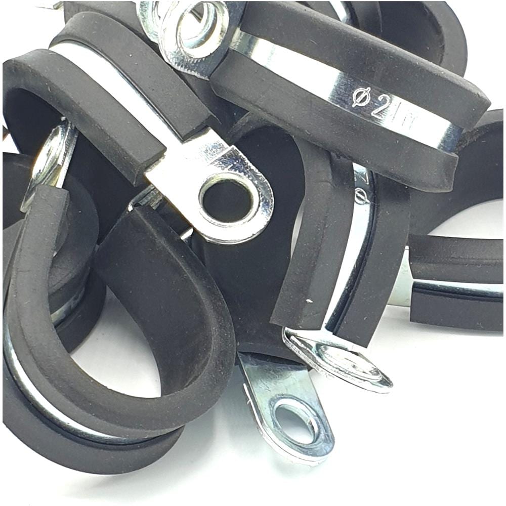 10pcs X 21 Millimetri Di Gomma Fascette Per Cavi Foderato Pclip In Acciaio P - Foto 1