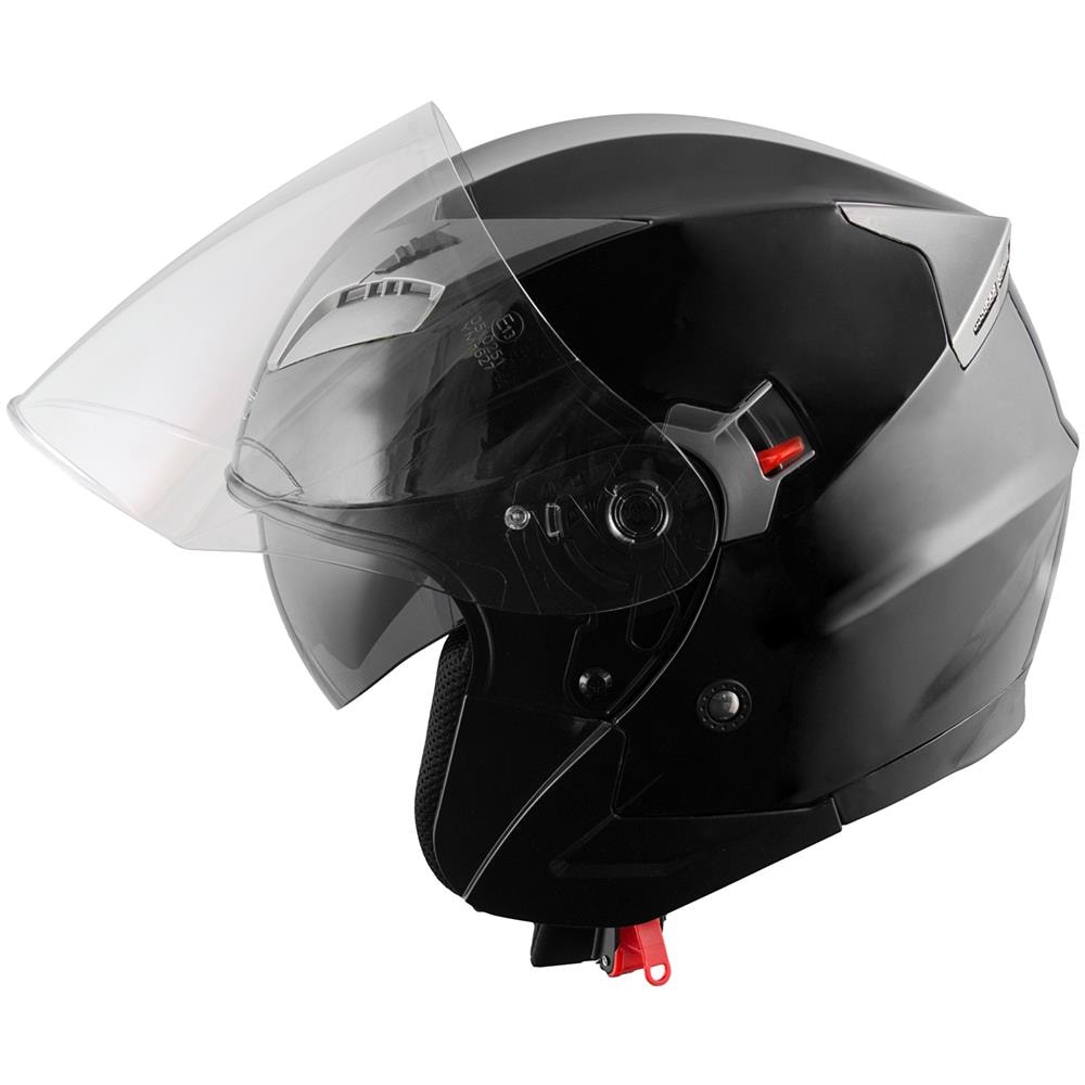 Casco Jet Moto Scooter Omologato Ece 22-05 Visiera Parasole Antigraffio Nero L - Foto 5