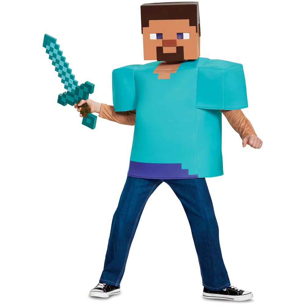 Disguise - Costume Di Steve Minecraft Per Bambino - Taglia: 10 - 12 Anni (137/149 Cm)  - Foto 2