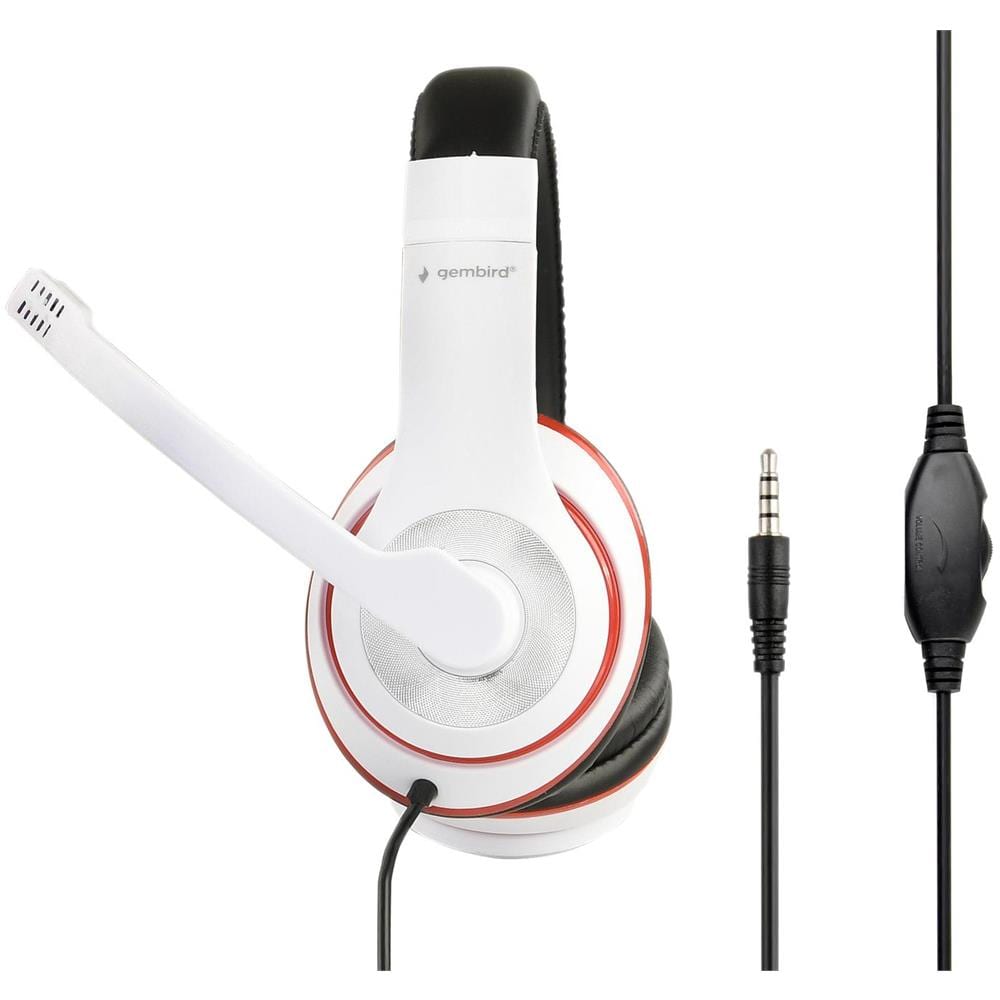 Cuffie Stereo Mhs 03 Wtrdbk Colore Bianco E Nero Con Anello Rosso, Cuffia - Foto 2