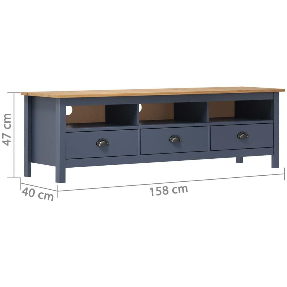 Mobile Porta TV Hill Grigio 158x40x47 cm in Legno di Pino - Foto 2