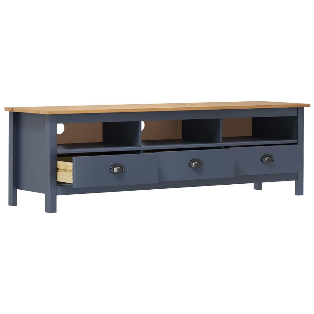 Mobile Porta TV Hill Grigio 158x40x47 cm in Legno di Pino - Foto 4