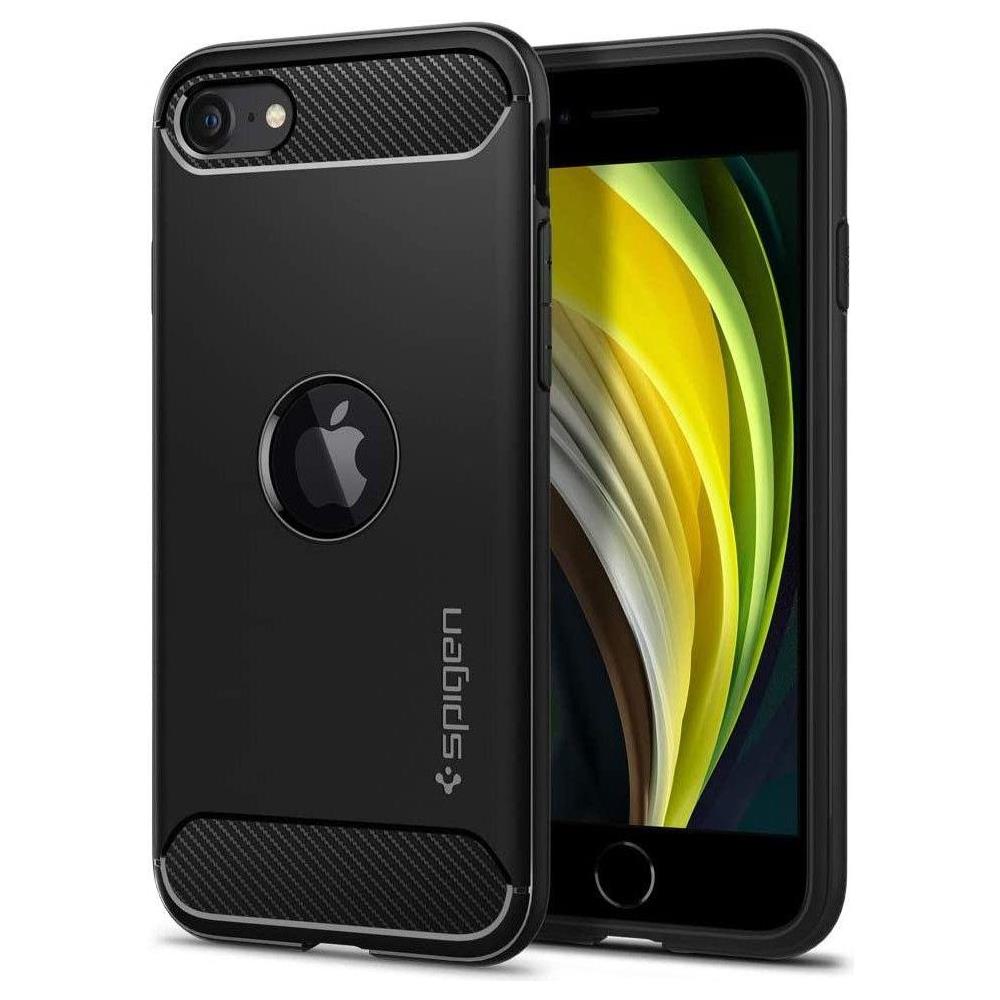 Custodia Cover Protettiva Per Iphone Se 2020 Con Armatura Robusta Nero - Foto 1