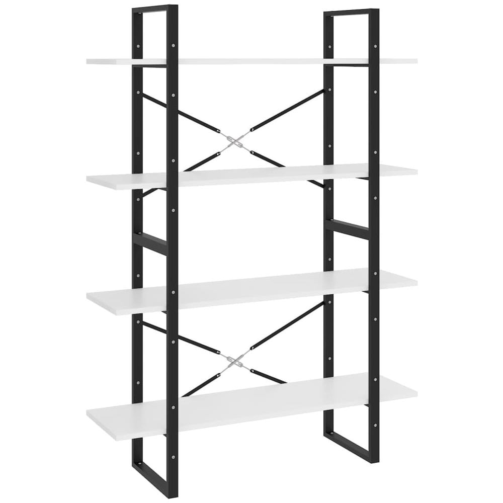 Libreria a 4 Ripiani Bianca 100x30x140 cm in Legno Multistrato - Foto 2