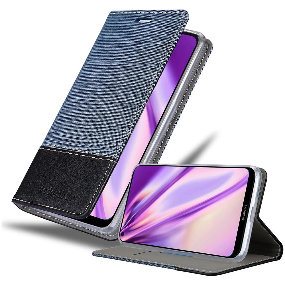 Custodia Compatibile Con Nokia 5.3 In Blu Scuro Nero - Coperchio Protettiva Con Chiusura Magnetica, Funzione Stand E Tasca Per Le Carte - Foto 1