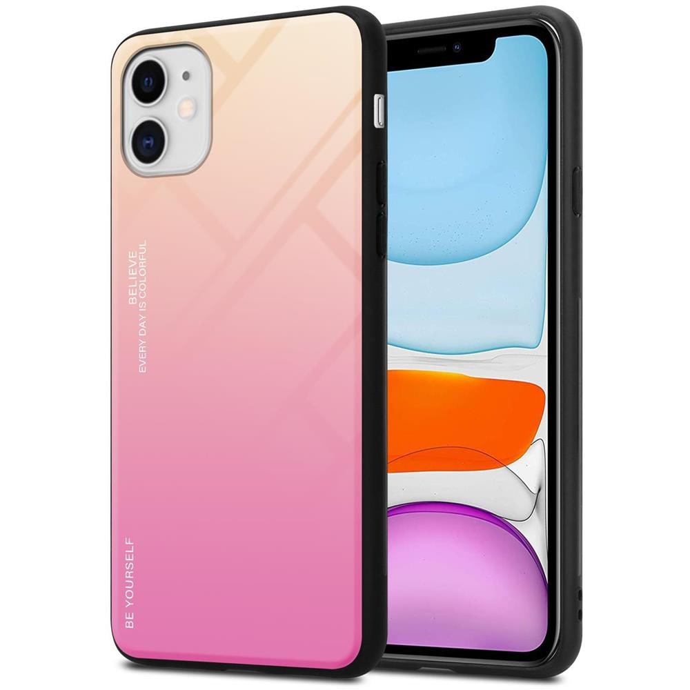 CADORABO bicolore in silicone TPU e retro in vetro temperato, CUSTODIA per Galaxy A20s ,BLU