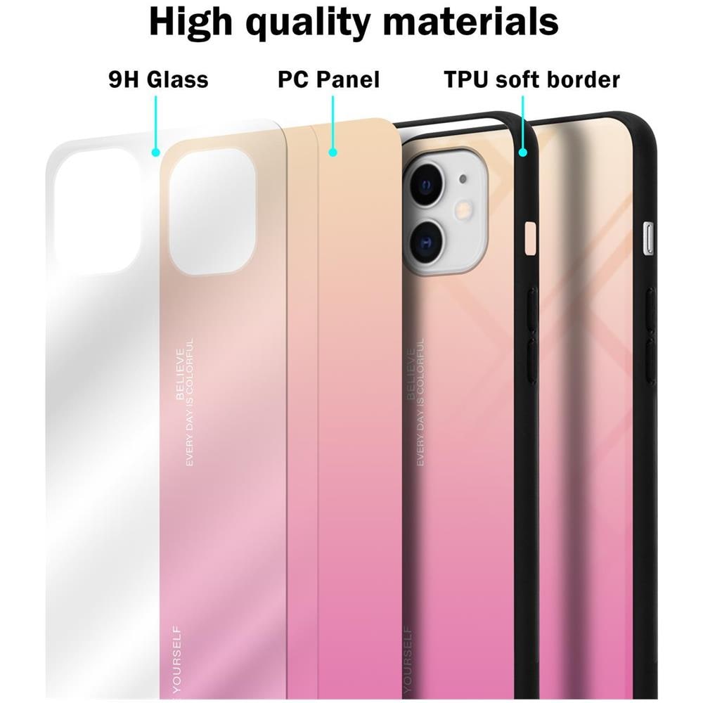 Custodia Cadorabo Per Huawei P30 – Bicolore Blu E Nero – Silicone TPU E Retro In Vetro Temperato - 2