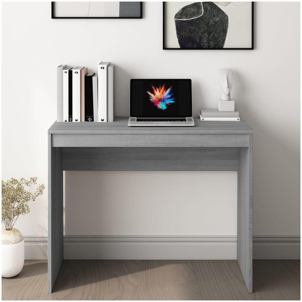 Scrivania Grigio Sonoma 90x40x72 cm in Legno Multistrato - Foto 3